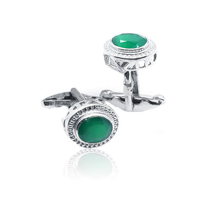 Hercules Emerald Silver 925 Cufflinks