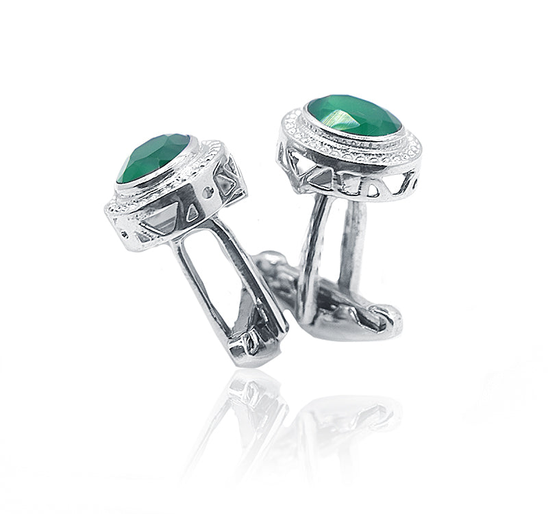 Hercules Emerald Silver 925 Cufflinks