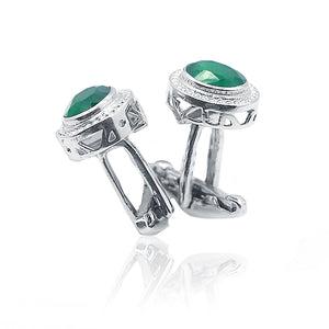 Hercules Emerald Silver 925 Cufflinks