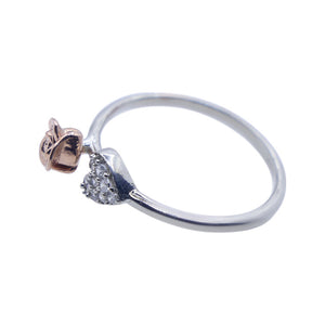 Rose and Heart Silver 925 Ring