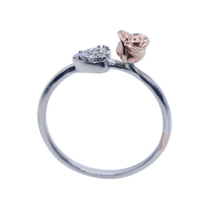 Rose and Heart Silver 925 Ring