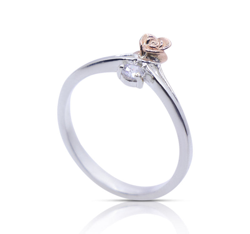 Sophisticated Rose Silver 925 Ring