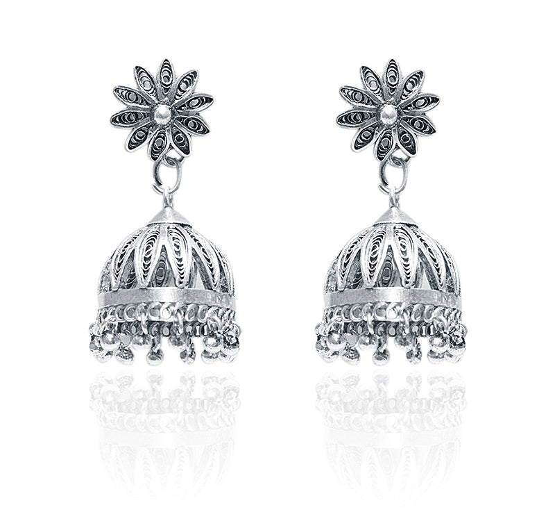 Geetika Silver 925 Jhumka Earrings