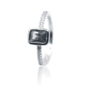 White Baguette Silver 925 Ring