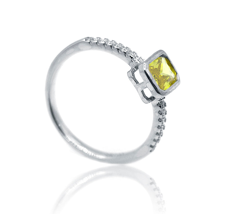 Brianna Yellow Silver 925 Ring