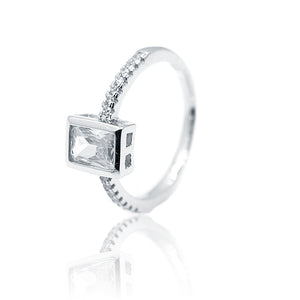 White Squere Design Ring