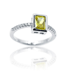 Yellow Radiant Silver 925 Ring