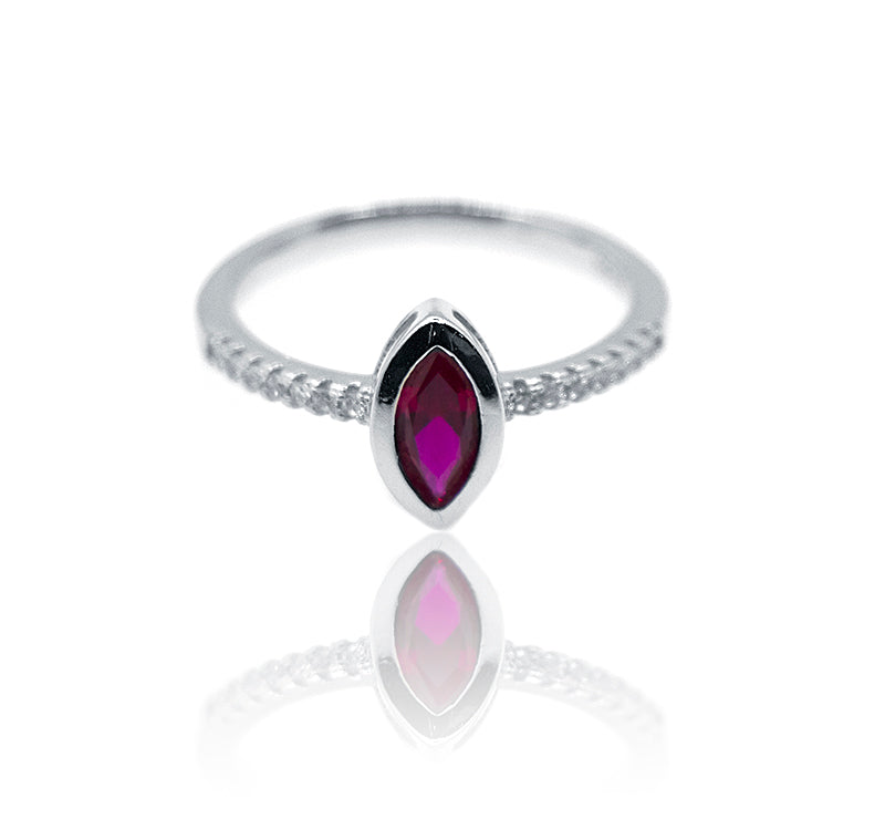 Fuchsia Marquise Silver 925 Ring