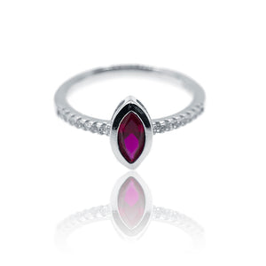 Fuchsia Marquise Silver 925 Ring