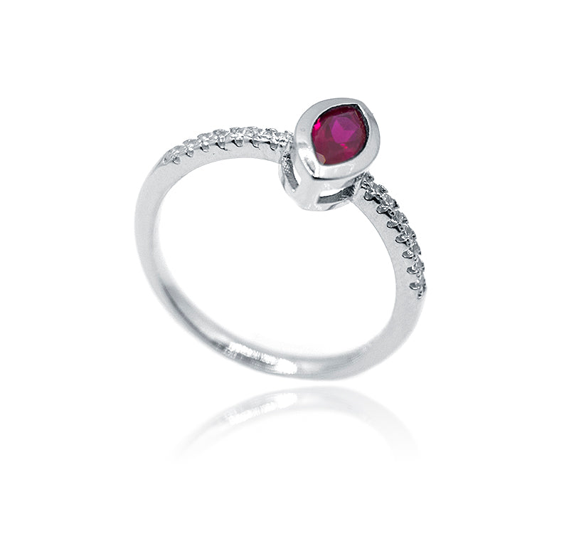 Fuchsia Marquise Silver 925 Ring