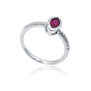 Fuchsia Marquise Silver 925 Ring