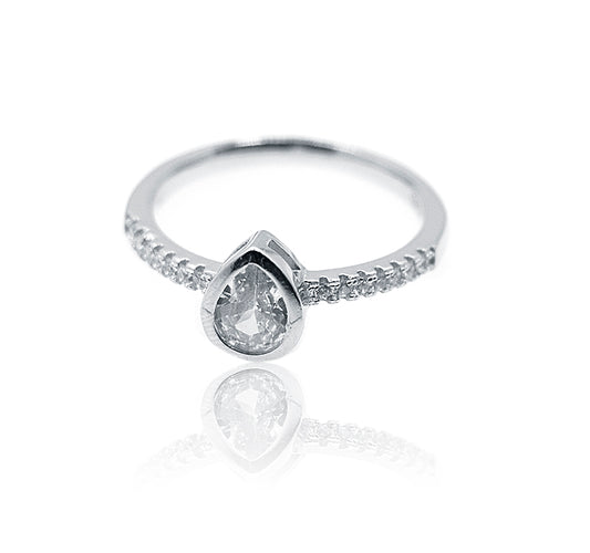 White Pear Silver 925 Ring