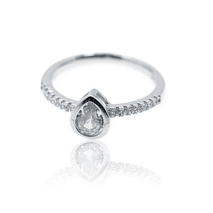 White Pear Silver 925 Ring