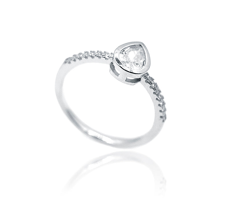 White Pear Silver 925 Ring