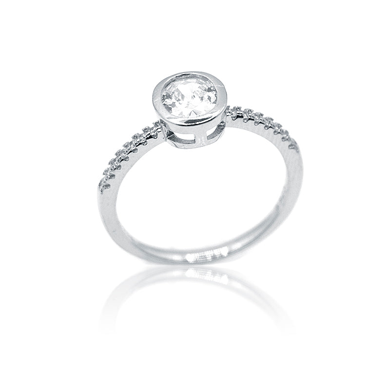 White Oval Silver 925 Ring