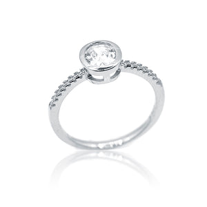 White Oval Silver 925 Ring