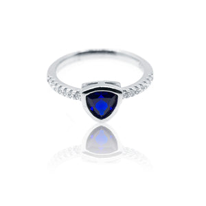 Blue Trillion Silver 925 Ring