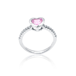 Pink Heart Silver 925 Ring