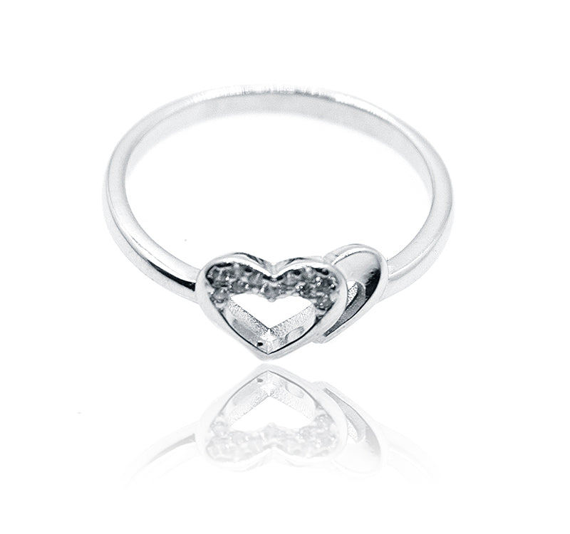 Illusion Heart Silver 925 Ring