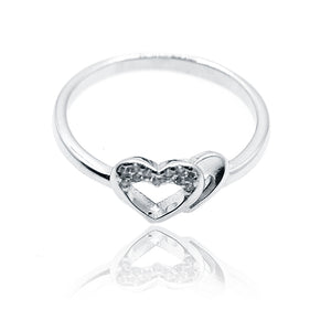 Illusion Heart Silver 925 Ring