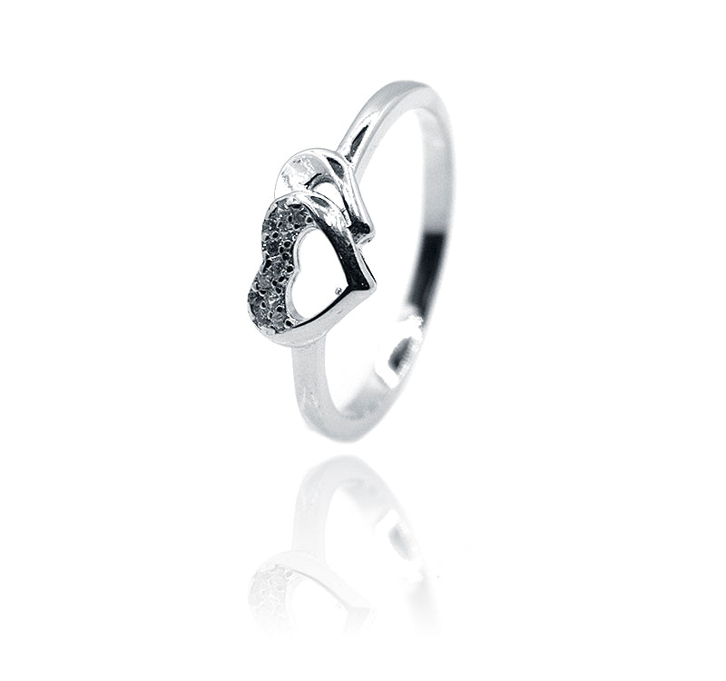 Illusion Heart Silver 925 Ring