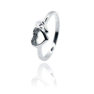 Illusion Heart Silver 925 Ring