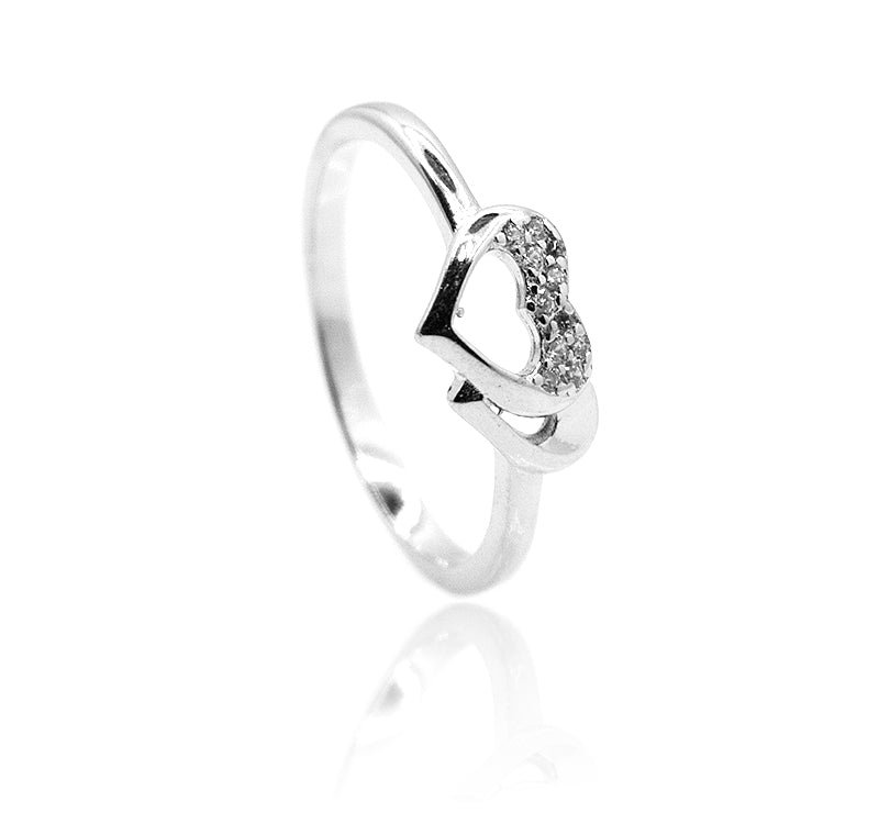 Illusion Heart Silver 925 Ring