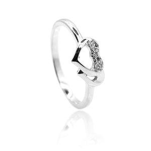 Illusion Heart Silver 925 Ring