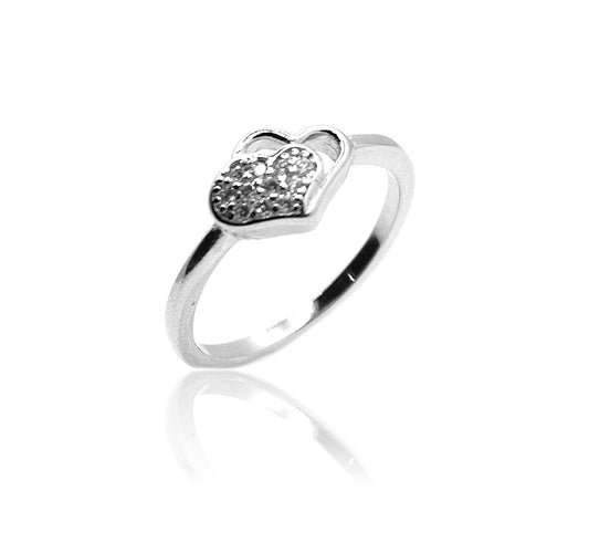 Two Heart Silver 925 Ring