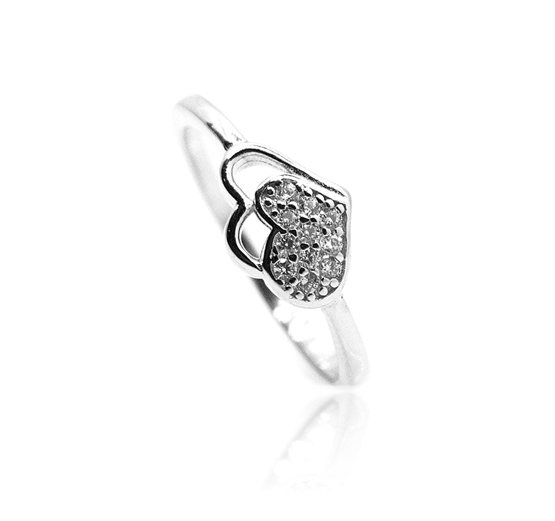 Two Heart Silver 925 Ring