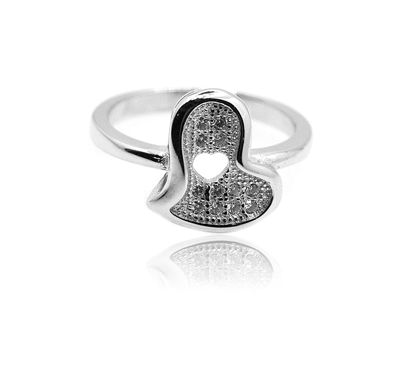 Wave Heart Silver 925 Ring