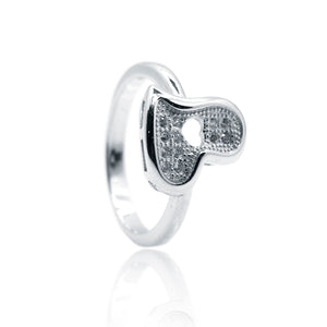 Wave Heart Silver 925 Ring