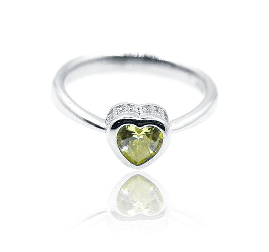 Yellow Heart Silver 925 Ring