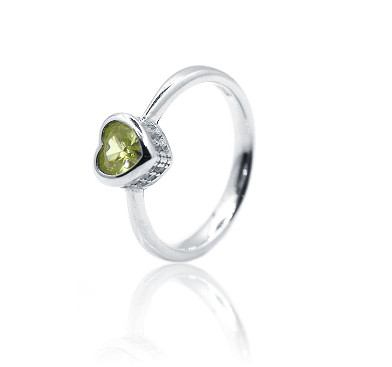 Yellow Heart Silver 925 Ring