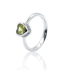 Yellow Heart Silver 925 Ring