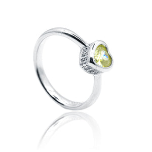 Yellow Heart Silver 925 Ring