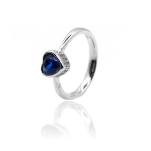 Blue Heart Silver 925 Ring