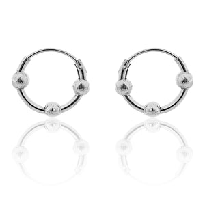 Jewellery Pair Of Silver Stainless Steel Small Hoop Earring For Men & Boys