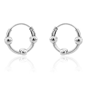 Jewellery Pair Of Silver Stainless Steel Small Hoop Earring For Men & Boys