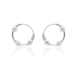 Jewellery Pair Of Silver Stainless Steel Small Hoop Earring For Men & Boys