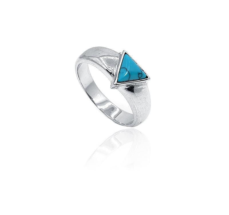 Blue Triangle Silver 925 Ring