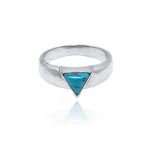 Blue Triangle Silver 925 Ring