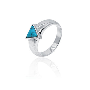 Blue Triangle Silver 925 Ring