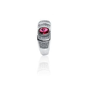 Raspberry Pink Silver 925 Ring