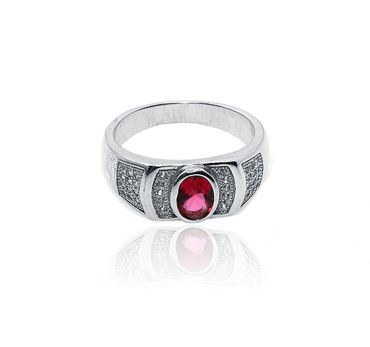 Raspberry Pink Silver 925 Ring