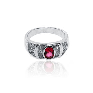 Raspberry Pink Silver 925 Ring