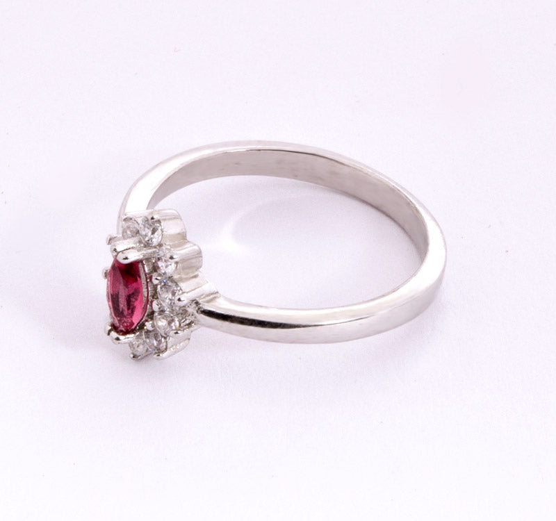 Elite Red Stone Silver 925 Ring