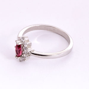 Elite Red Stone Silver 925 Ring