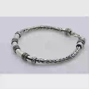 Ethnic Knitted Oxidized Silver 925 Bracelets