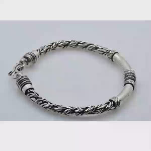 Ethnic Twine Oxidized Silver 925 Bracelets